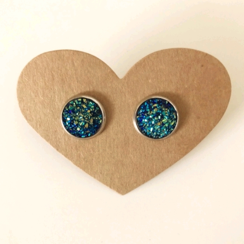 Druzy Crystal Stud Earring